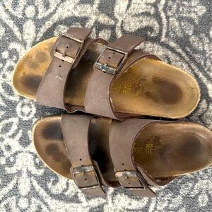 Brown leather Birkenstocks 36
